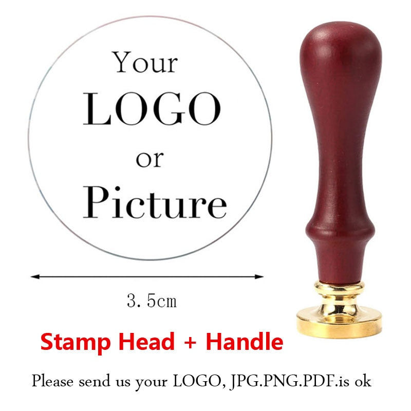 Custom Seal Wax Seal Stamp Customized with Own Logo Wedding Invitation Birthday Gift Stamp Replaceable Handle Stamp Crafts Seal