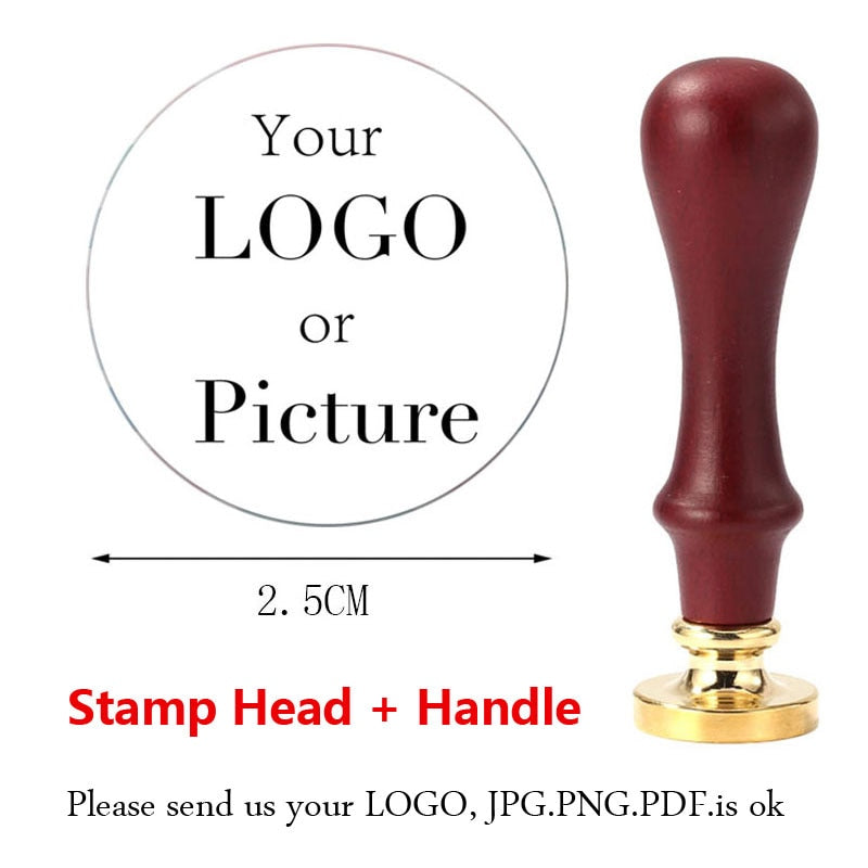 Custom Seal Wax Seal Stamp Customized with Own Logo Wedding Invitation Birthday Gift Stamp Replaceable Handle Stamp Crafts Seal