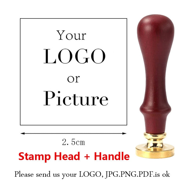 Custom Seal Wax Seal Stamp Customized with Own Logo Wedding Invitation Birthday Gift Stamp Replaceable Handle Stamp Crafts Seal