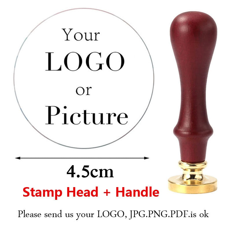 Custom Seal Wax Seal Stamp Customized with Own Logo Wedding Invitation Birthday Gift Stamp Replaceable Handle Stamp Crafts Seal