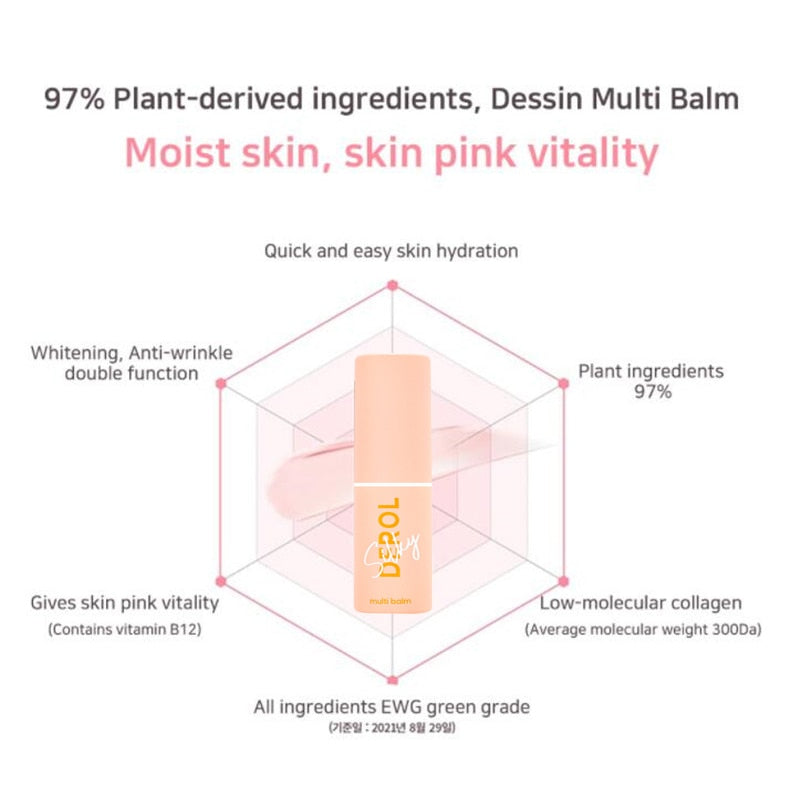 DEROL Anti Rimpel Silky Smooth Multi Balm Stick Wrinkle Bounce Moisturizing Multi Balm Stick Brighten Dull Skin Tone Cream