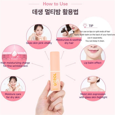 DEROL Anti Rimpel Silky Smooth Multi Balm Stick Wrinkle Bounce Moisturizing Multi Balm Stick Brighten Dull Skin Tone Cream