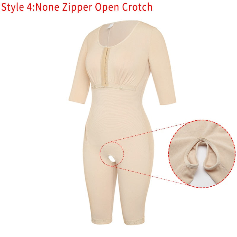 Women Powernet Full Body Shaper Post-Surgery BodySuit Waist Trainer Corset Slimming Thigh Shapewear Tummy Control Arm shaper