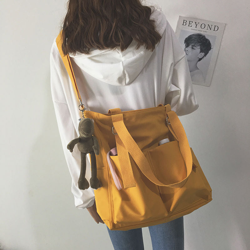 Waterproof Oxford Large Capacity Canvas Girl Shoulder Hand Bucket Bag Basket Female Crossbody Bags For Women Casual Tote Purses