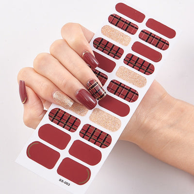 22 Tips/Sheet Snowflate Striped Manicure Creative Women Salon Nail Wraps DIY Nail Sticker set Sticker for Nails Art Christmas