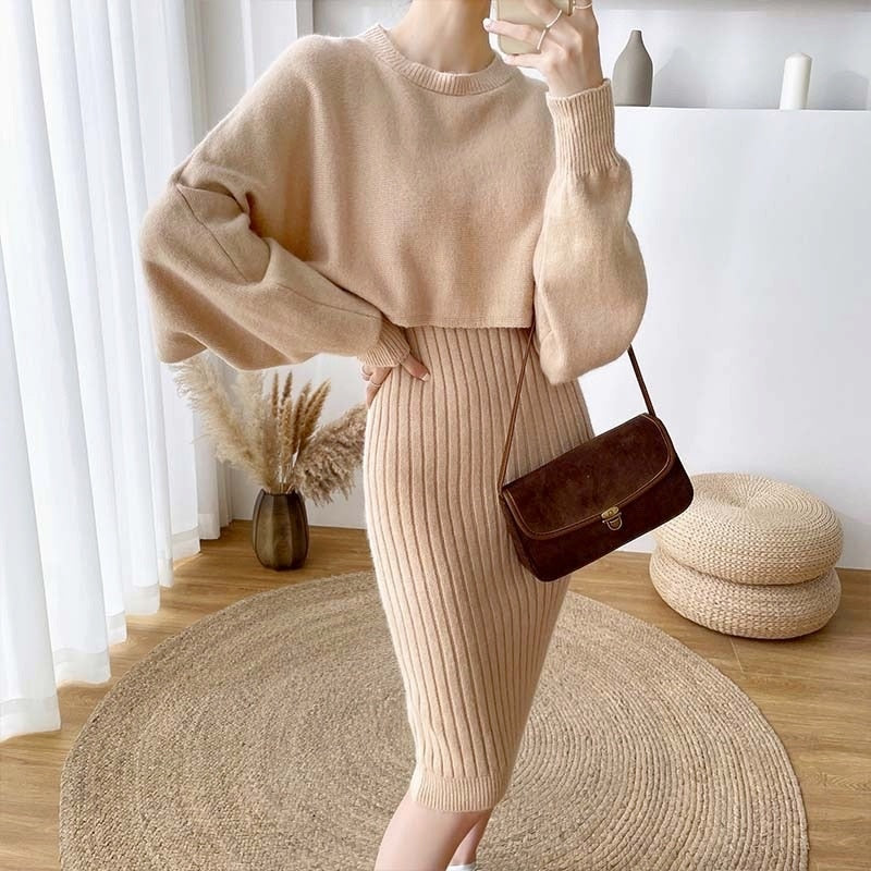 2021 New Fall/Winter Bat Sleeve O-Neck Soft Sweater  + Women&