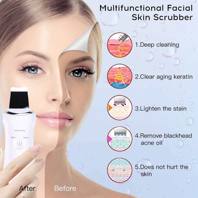 Ultrasonic Blue Light Face Deep Cleaning Skin Scrubber Remove Dirt Blackhead Reduce Wrinkles spots Facial Skin Whitening Lifting