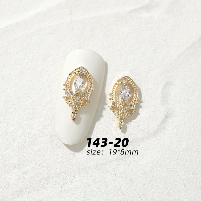 2pc quality luxury Zircon crystal rhinestones for nail alloy gold Nail Art decorations fashion chains tassel jewelry ornaments