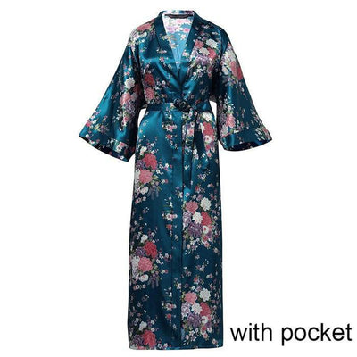 Exquisite Print Flower Women Wedding Robe Kimono Robe Gown Casual Intimate Soft Satin Sleepwear Elegant Burgundy Nightgown 6XL