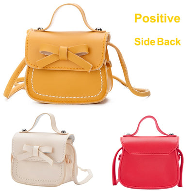 New Fashion Children's Coin Purse PU Leather Cute Mini Sweet Bow Handbag Lovely Crossbody Shoulder Bag Wallet for Girls