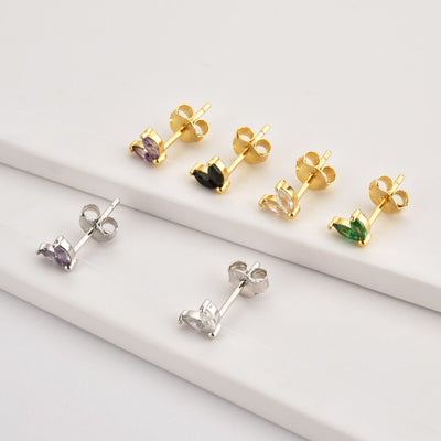 ANDYWEN 925 Sterling Silver Turquoises Green Stud Earring Piercing Ohrringe Pendiente Luxury Women Jewelry Fashion Party