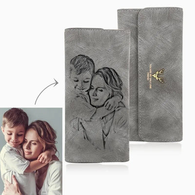 Wallet Picture Custom Wallet Ladies Long Lantern Wallet Custom Picture Engraving Pink Wallet Mother&#39;s Day Gift Purse Best Gift