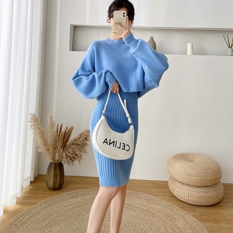 2021 New Fall/Winter Bat Sleeve O-Neck Soft Sweater  + Women&