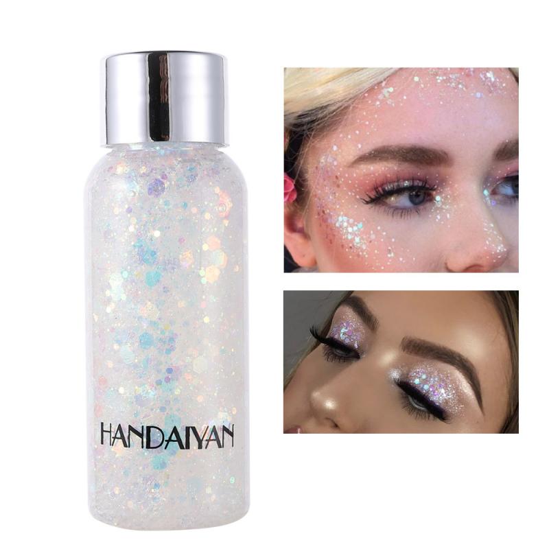 HANDAIYAN Teras Glitter Body Gel Cream Body Hair Face Eye Glitter Flash Heart Palette Sequins Pigment Cream Festival Decor TSLM2