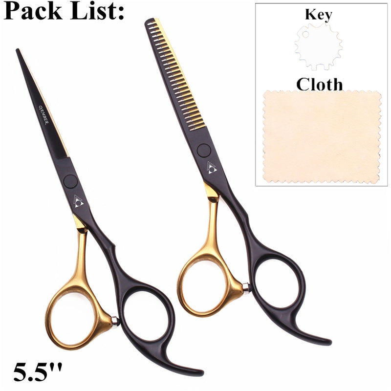 Hair Scissors 5.5 6.0 Professional Hairdressing Scissors Thinning Barber Scissor Set Hair Cutting Scissors 440C Japan Steel 888