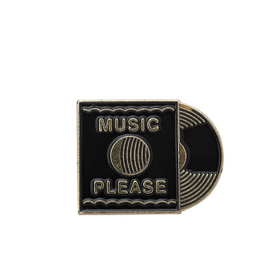 QIHE JEWELRY Music Enamel Lapel Pins Classic Phonograph Vinyl Records Brooches Badges Fashion Pins Gifts for Friends Wholesale