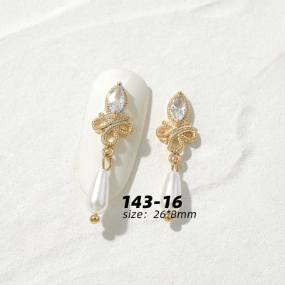 2pc quality luxury Zircon crystal rhinestones for nail alloy gold Nail Art decorations fashion chains tassel jewelry ornaments