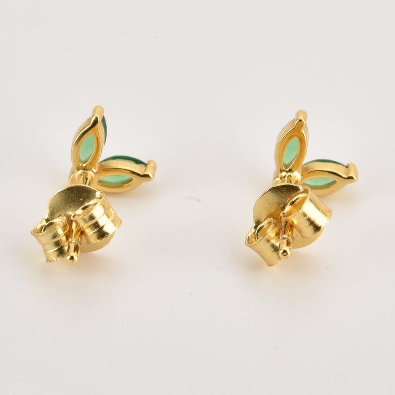 ANDYWEN 925 Sterling Silver Turquoises Green Stud Earring Piercing Ohrringe Pendiente Luxury Women Jewelry Fashion Party