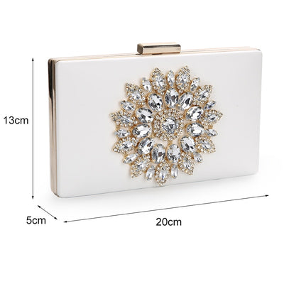 White Women Clutch Bag Wedding Clutch Purse Bridal Evening Crystal Summer Bags for Women 2020 Luxury Small Crossbody Bags ZD1333