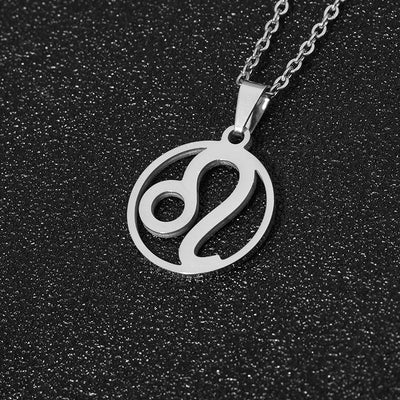 Rinhoo Stainless Steel Star Zodiac Sign Necklace 12 Constellation Pendant Necklace Women Chain Necklace Men Jewelry Gifts