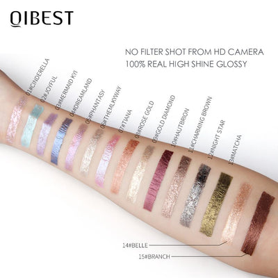 QIBEST 15 Colors Eyeshadow Stick Shining Makeup Glitter Pigment Waterproof Eye Shadow Stick Smoky Liquid Eye Shadow Cosmetics