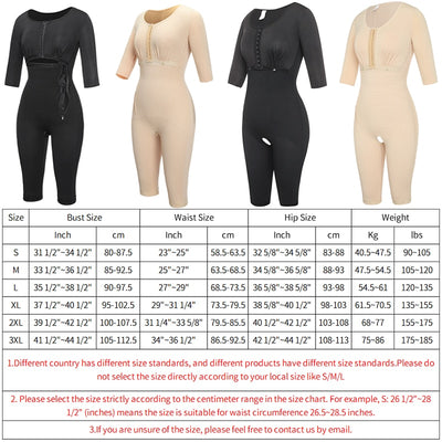 Women Powernet Full Body Shaper Post-Surgery BodySuit Waist Trainer Corset Slimming Thigh Shapewear Tummy Control Arm shaper