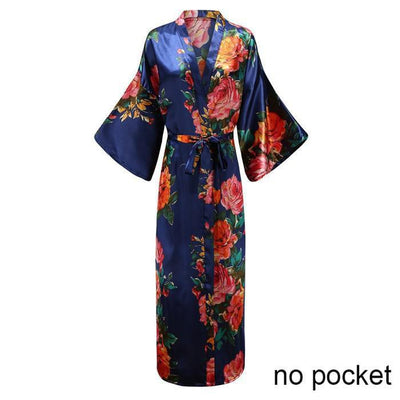 Exquisite Print Flower Women Wedding Robe Kimono Robe Gown Casual Intimate Soft Satin Sleepwear Elegant Burgundy Nightgown 6XL