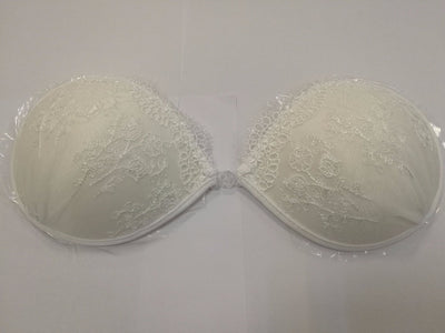 White Lace Embroidery Bra Super Push Up Silicone Bralette Backless Strapless Invisible  Pushup Sticky Bras for Women Wedding