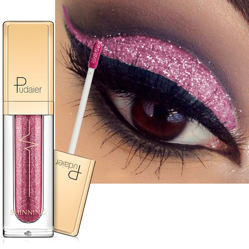 Pink Liquid Glitter Eyeshadow Metallic Pigment Eyes Makeup 18 Colors Shimmer Eye Shadow Liquid Waterproof Maquiagem Yeux Sombra