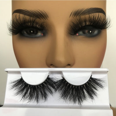 Sleek Chic Fluffy False Eyelashes 25mm Mink Lashes Wholesale Long Full Strip Lashes Vendors Mink Eyelashes Extension Bulk 1 Pair