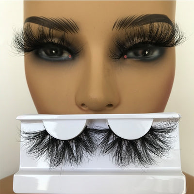 Sleek Chic Fluffy False Eyelashes 25mm Mink Lashes Wholesale Long Full Strip Lashes Vendors Mink Eyelashes Extension Bulk 1 Pair