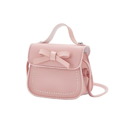 New Fashion Children's Coin Purse PU Leather Cute Mini Sweet Bow Handbag Lovely Crossbody Shoulder Bag Wallet for Girls