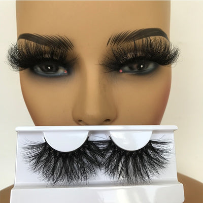 Sleek Chic Fluffy False Eyelashes 25mm Mink Lashes Wholesale Long Full Strip Lashes Vendors Mink Eyelashes Extension Bulk 1 Pair