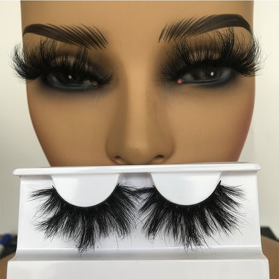 Sleek Chic Fluffy False Eyelashes 25mm Mink Lashes Wholesale Long Full Strip Lashes Vendors Mink Eyelashes Extension Bulk 1 Pair