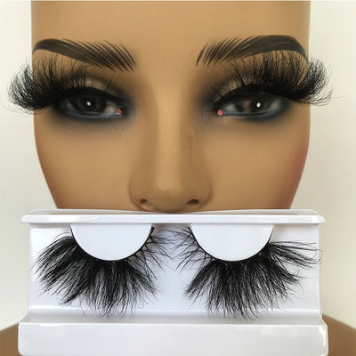 Sleek Chic Fluffy False Eyelashes 25mm Mink Lashes Wholesale Long Full Strip Lashes Vendors Mink Eyelashes Extension Bulk 1 Pair