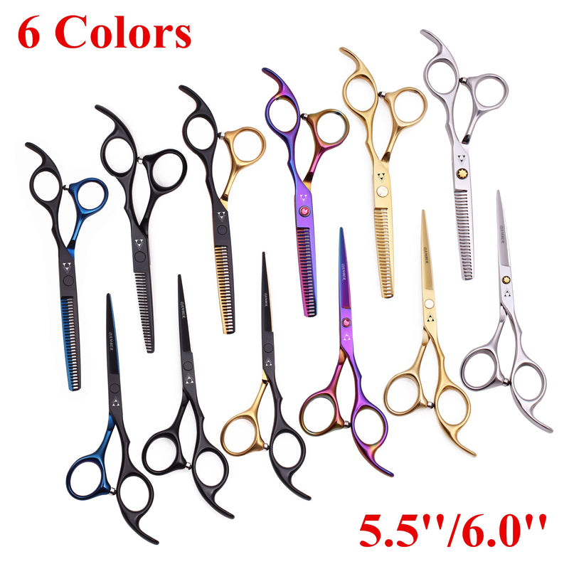 Hair Scissors 5.5 6.0 Professional Hairdressing Scissors Thinning Barber Scissor Set Hair Cutting Scissors 440C Japan Steel 888