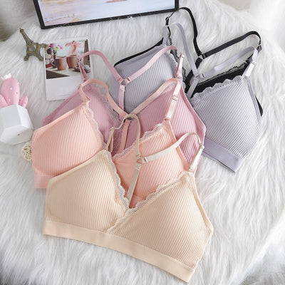 Women Push Up Bra Bralette Thin Shoulder Strap Underwear Fitness Lace Bras Tube Tops