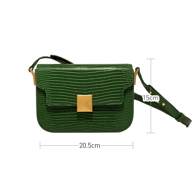 LA FESTIN 2022 New Retro All-match Leather Knight Lizard Pattern Saddle Bag Luxury Women Brand Niche Shoulder Messenger Handbag