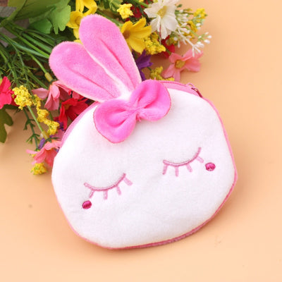 FUDEAM Soft Plush Panda Dog Rabbit Monkey Cartoon Women Coin Purse Mini Cute Zipper Girls Coin Wallet USB Cable Bag Key Wallets