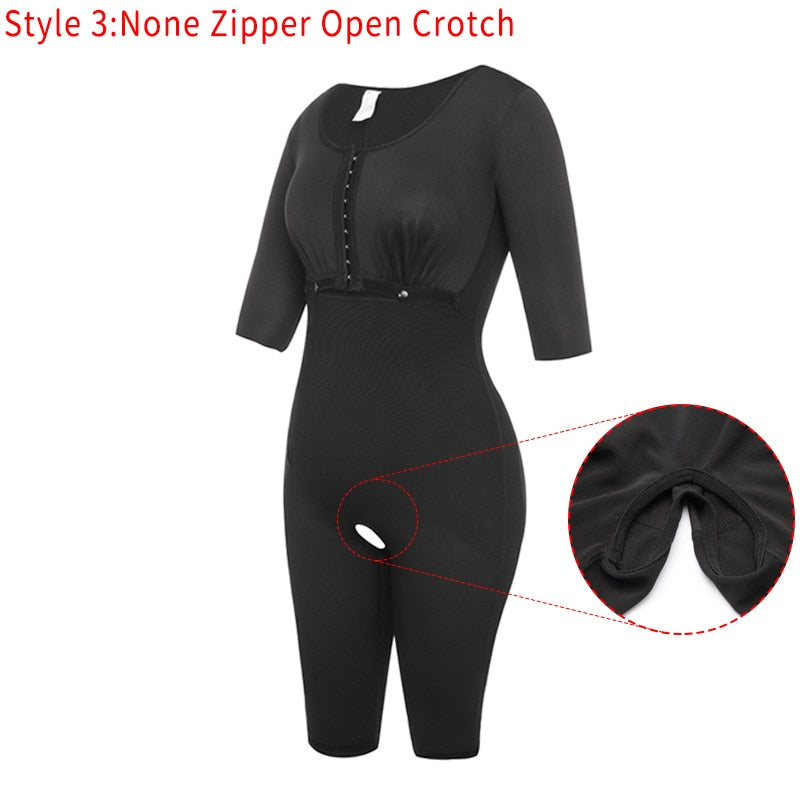 Women Powernet Full Body Shaper Post-Surgery BodySuit Waist Trainer Corset Slimming Thigh Shapewear Tummy Control Arm shaper