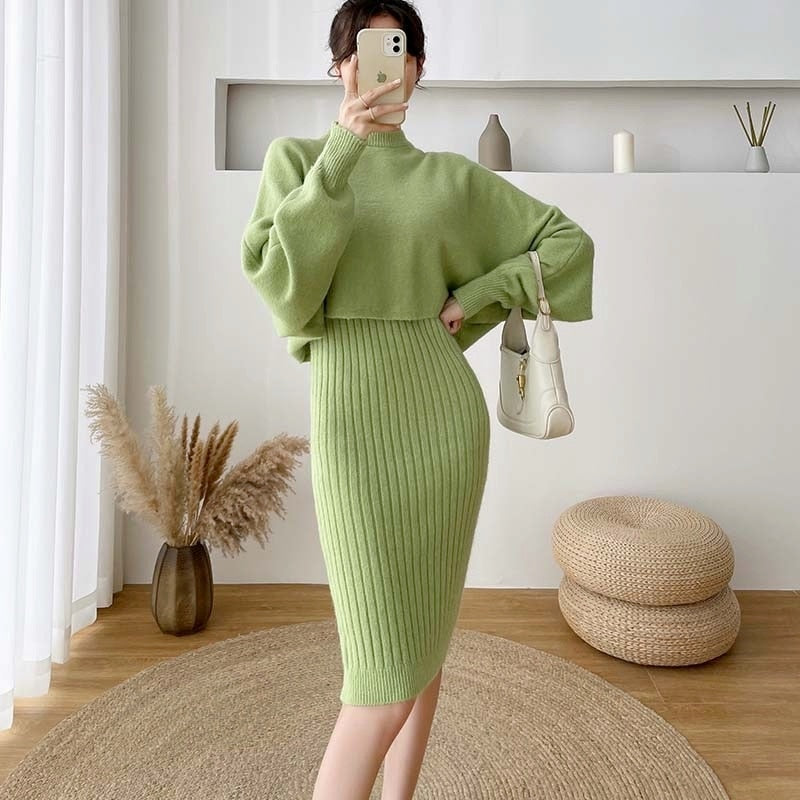 2021 New Fall/Winter Bat Sleeve O-Neck Soft Sweater  + Women&