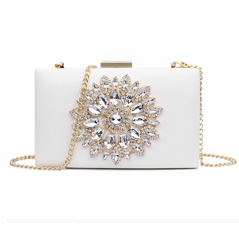 White Women Clutch Bag Wedding Clutch Purse Bridal Evening Crystal Summer Bags for Women 2020 Luxury Small Crossbody Bags ZD1333