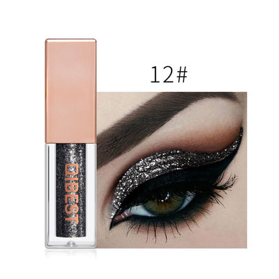 Black Glitter Eyeshadow Shimmer Eye Pigment Nude Makeup Waterproof Festival Eyes Metallic Smokey Eye Shadow Liquid Cosmetics