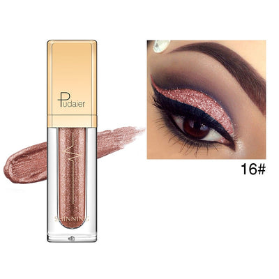 Pink Liquid Glitter Eyeshadow Metallic Pigment Eyes Makeup 18 Colors Shimmer Eye Shadow Liquid Waterproof Maquiagem Yeux Sombra