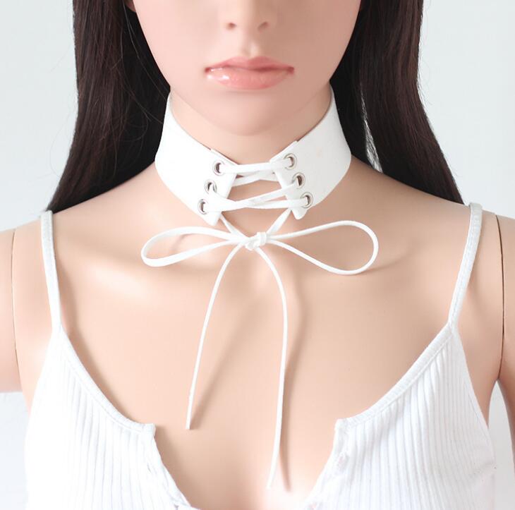 XIYANIKE New Wide Black Velvet Choker Necklace Belt Chokers Necklaces Tied Pink Chocker collares collier ras du cou N672