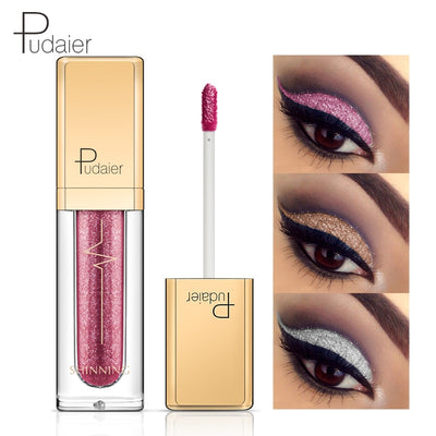 Pink Liquid Glitter Eyeshadow Metallic Pigment Eyes Makeup 18 Colors Shimmer Eye Shadow Liquid Waterproof Maquiagem Yeux Sombra