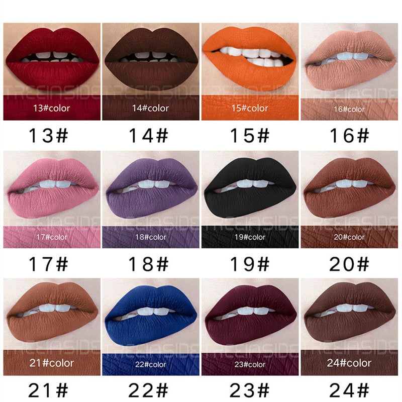 28 color matte liquid lipstick waterproof long lasting lip plumper makeup lipstick velvet gloss lip gloss cosmetics