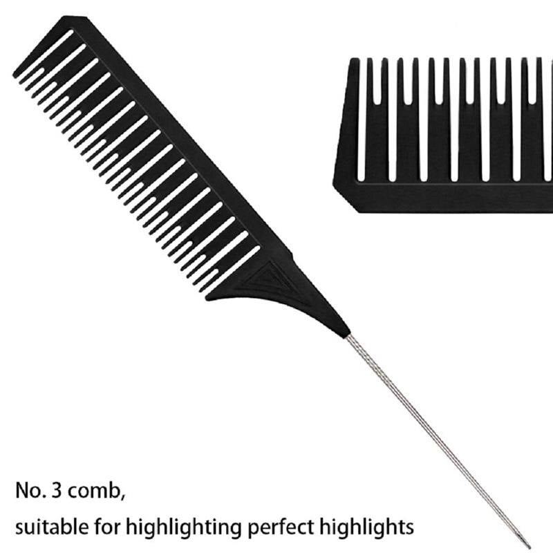 Hairdressing Comb Steel Tip Tail Comb Highlighting Hair Comb Hair Salon Hair Salon Barber Shop Anti-Static Hair Cutting Comb