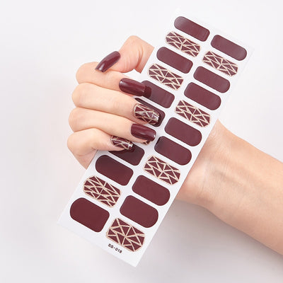 22 Tips/Sheet Snowflate Striped Manicure Creative Women Salon Nail Wraps DIY Nail Sticker set Sticker for Nails Art Christmas