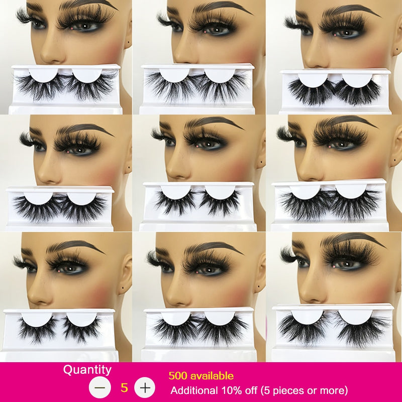 Sleek Chic Fluffy False Eyelashes 25mm Mink Lashes Wholesale Long Full Strip Lashes Vendors Mink Eyelashes Extension Bulk 1 Pair